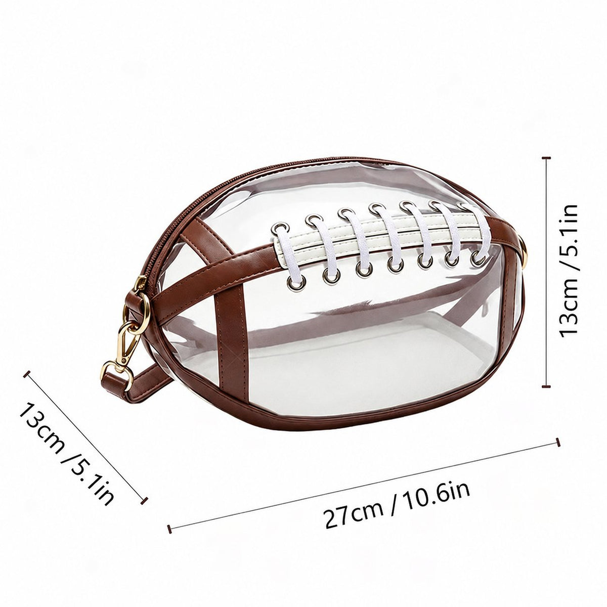 Clear Football-Shaped Crossbody Bag