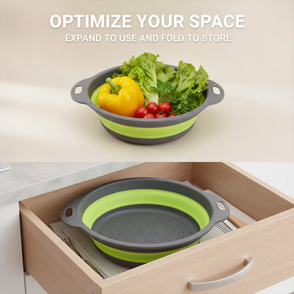 Foldable Drainer Basket with Water Channel Base