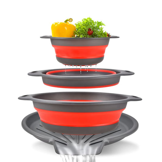 Foldable Drainer Basket with Water Channel Base