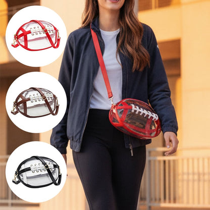 Clear Football-Shaped Crossbody Bag