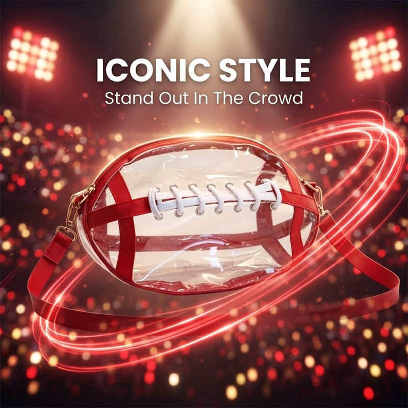 Clear Football-Shaped Crossbody Bag