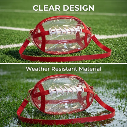 Clear Football-Shaped Crossbody Bag