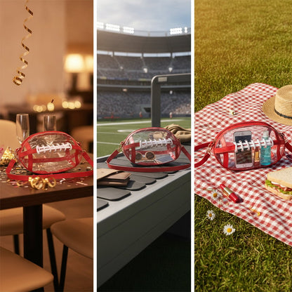 Clear Football-Shaped Crossbody Bag