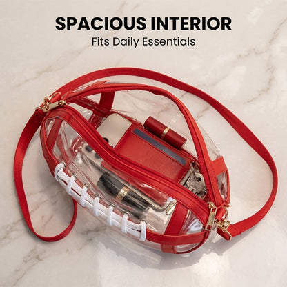 Clear Football-Shaped Crossbody Bag