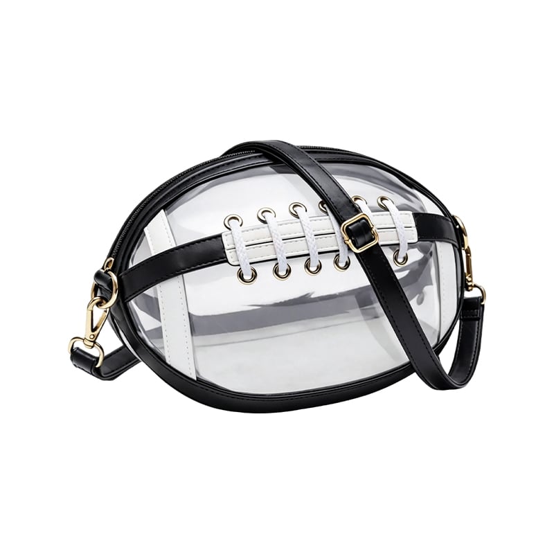 Clear Football-Shaped Crossbody Bag