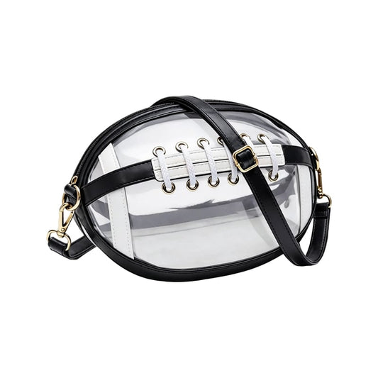 Clear Football-Shaped Crossbody Bag