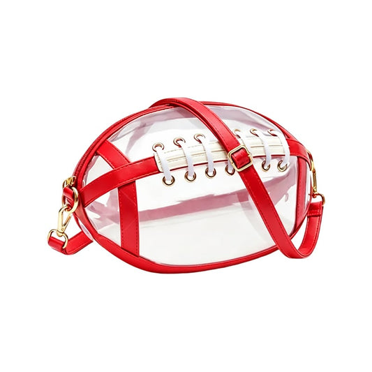 Clear Football-Shaped Crossbody Bag