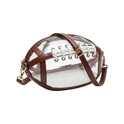 Clear Football-Shaped Crossbody Bag