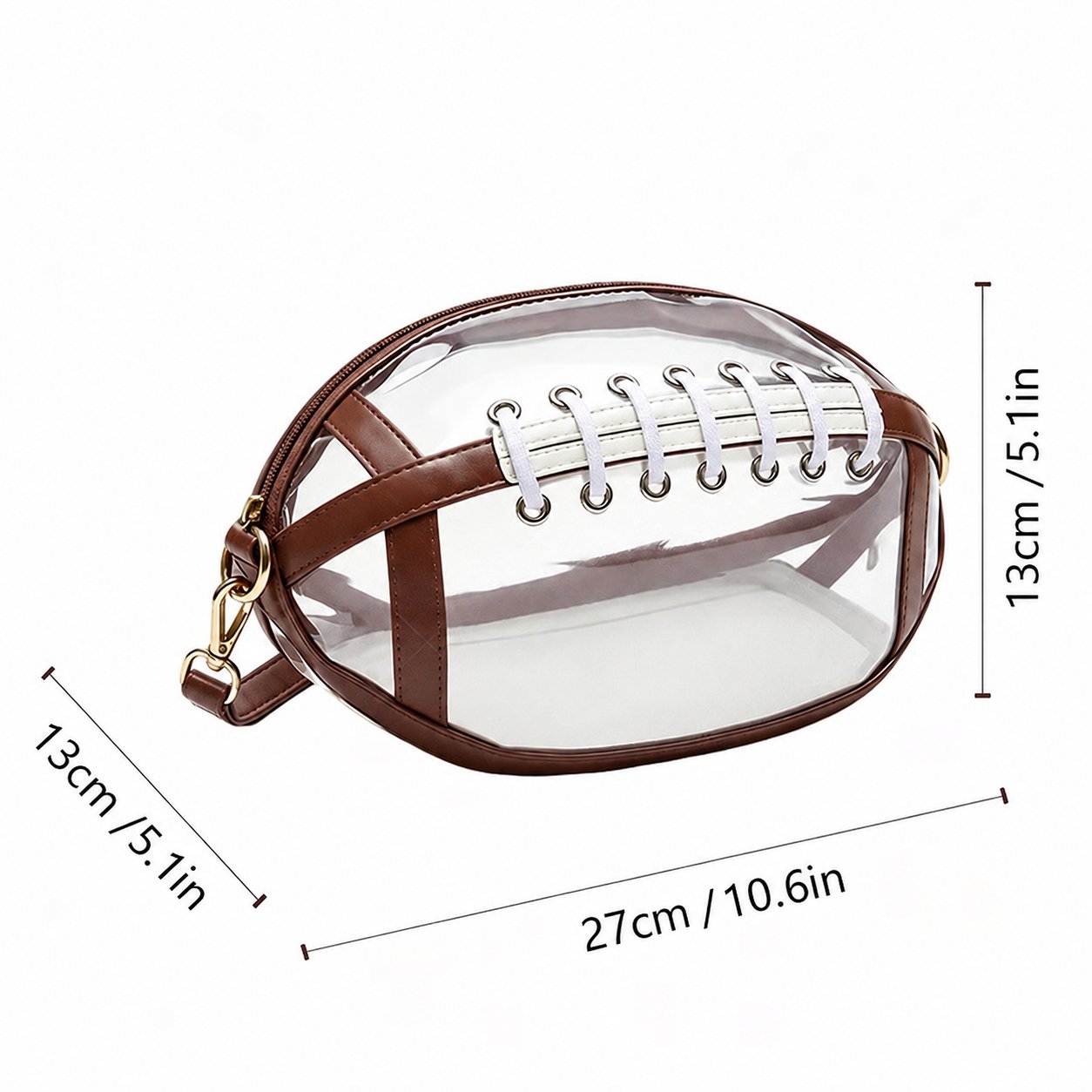 Clear Football-Shaped Crossbody Bag