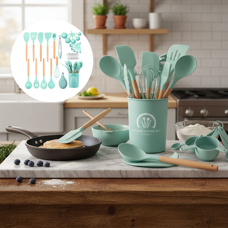 33-Piece Silicone Kitchen Utensils Set