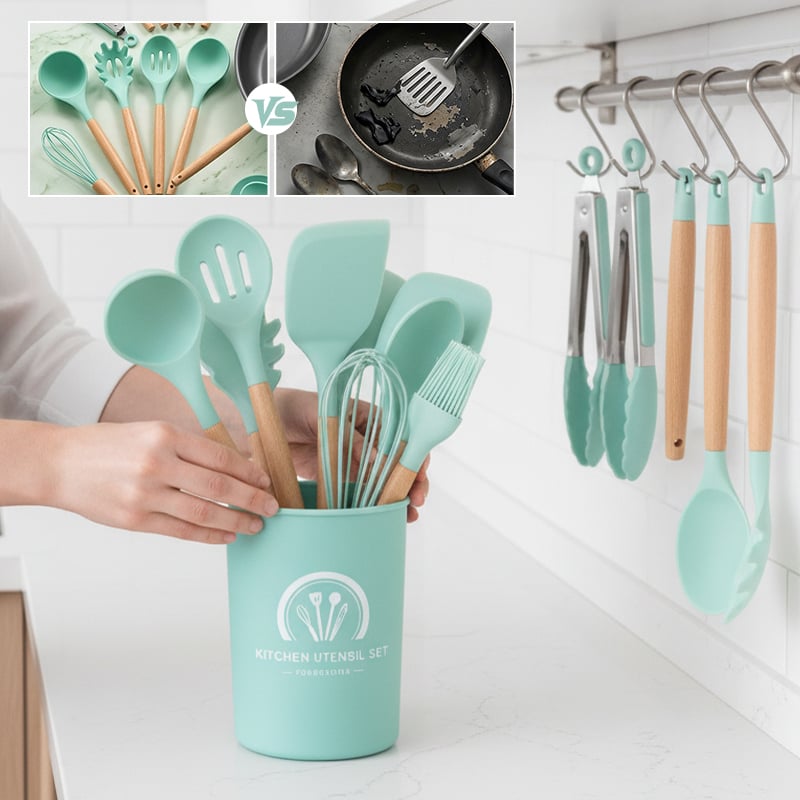 33-Piece Silicone Kitchen Utensils Set