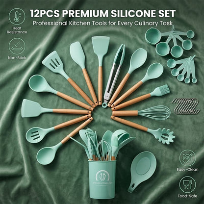 33-Piece Silicone Kitchen Utensils Set