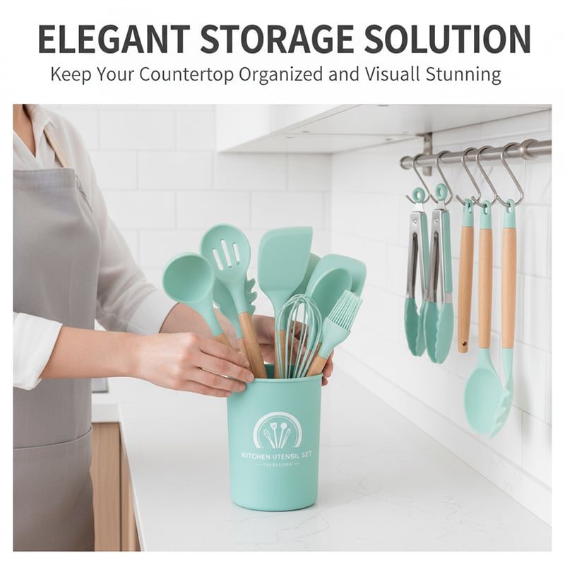 33-Piece Silicone Kitchen Utensils Set