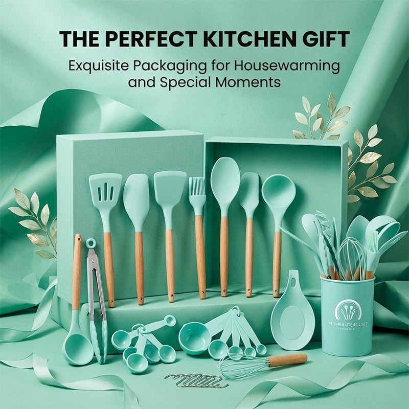 33-Piece Silicone Kitchen Utensils Set