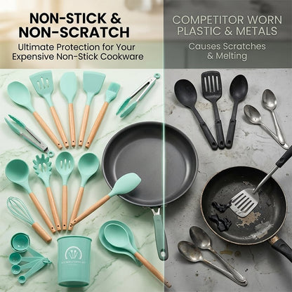 33-Piece Silicone Kitchen Utensils Set
