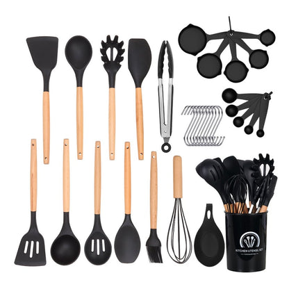 33-Piece Silicone Kitchen Utensils Set