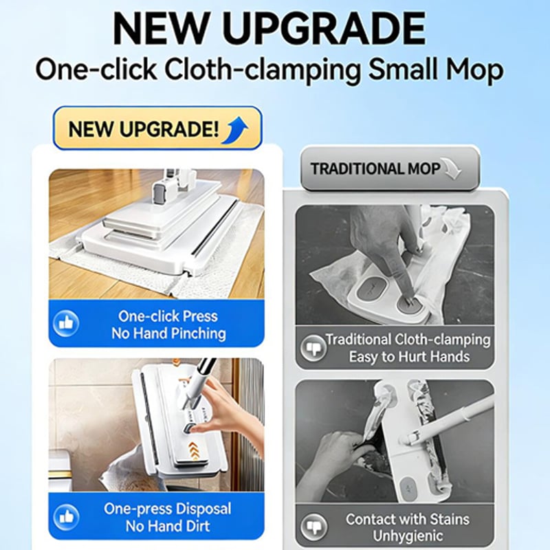 Hands-Free Multi-Purpose Flat Mop – Lazy Cleaning & Face Towel