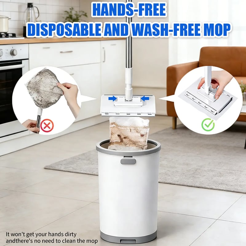 Hands-Free Multi-Purpose Flat Mop – Lazy Cleaning & Face Towel
