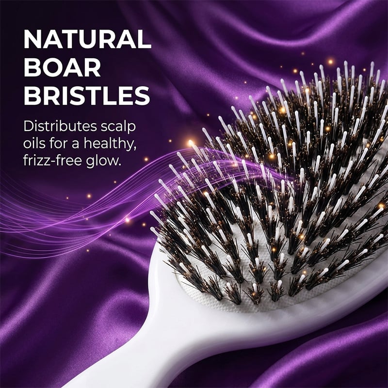 Boar Bristle Paddle Air Cushion Hair Brush