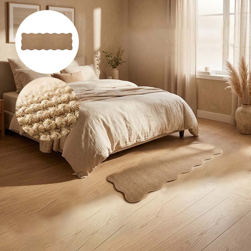 Modern Faux Sisal Floor Mat with Wavy Pattern