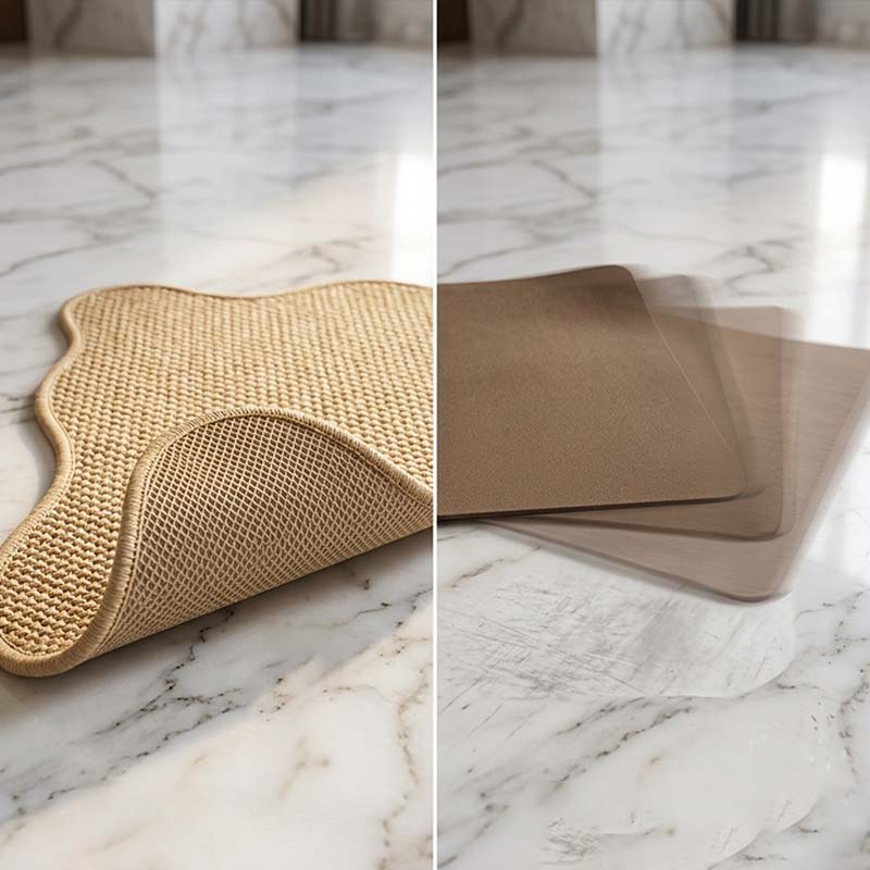 Modern Faux Sisal Floor Mat with Wavy Pattern