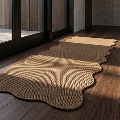 Modern Faux Sisal Floor Mat with Wavy Pattern
