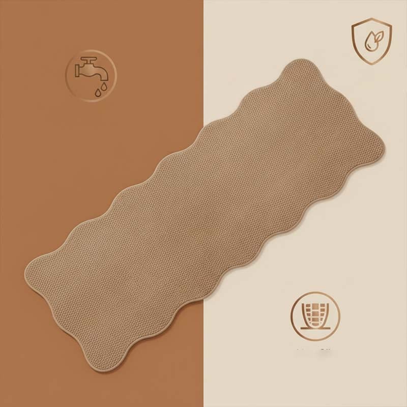 Modern Faux Sisal Floor Mat with Wavy Pattern