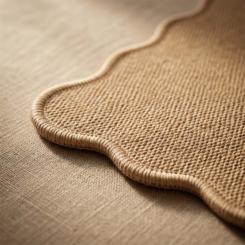 Modern Faux Sisal Floor Mat with Wavy Pattern