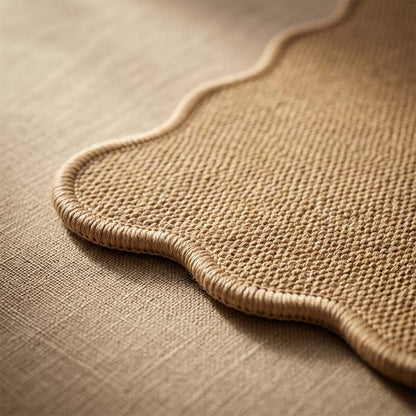 Modern Faux Sisal Floor Mat with Wavy Pattern