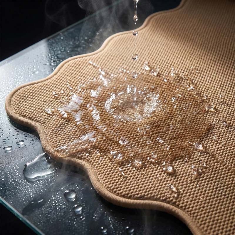 Modern Faux Sisal Floor Mat with Wavy Pattern