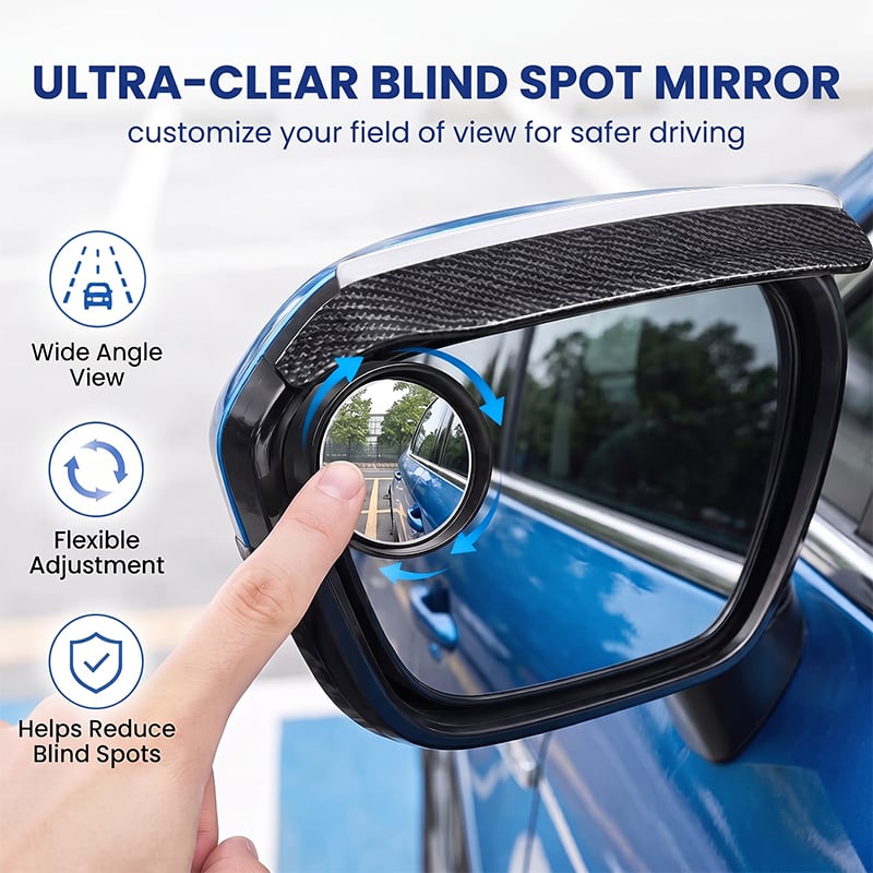2-in-1 Car Rearview Mirror Rain Guard & Blind Spot Mirror