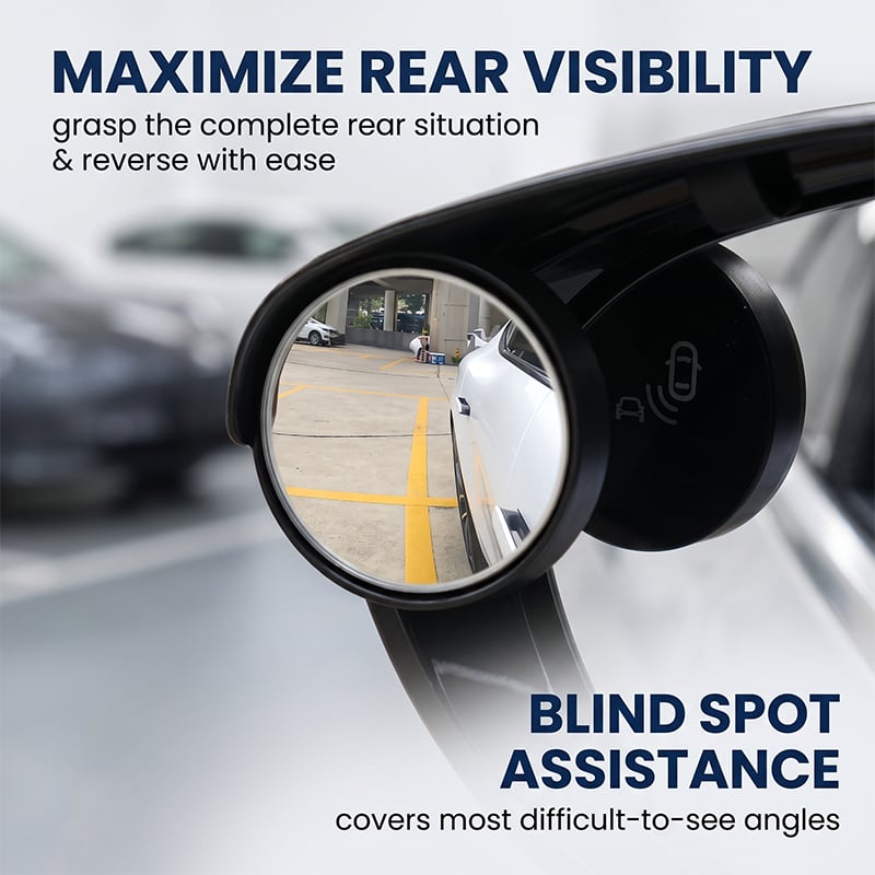 2-in-1 Car Rearview Mirror Rain Guard & Blind Spot Mirror