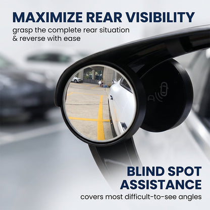 2-in-1 Car Rearview Mirror Rain Guard & Blind Spot Mirror