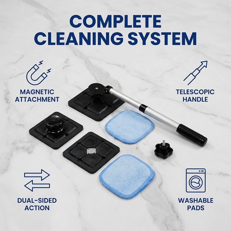 Double Sided Magnetic Windshield Cleaning Kit